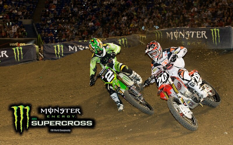 Motocross racers in action