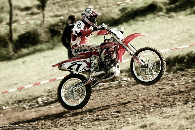 Motocross rider in action