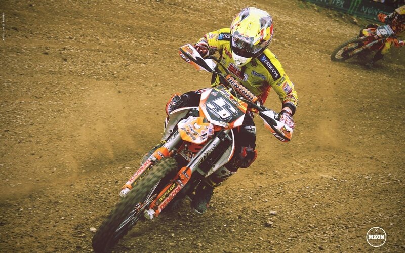 Motocross rider in action