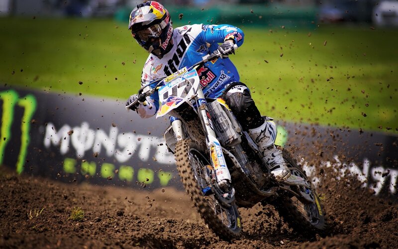 Motocross rider in action