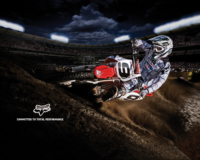 Motocross rider in action