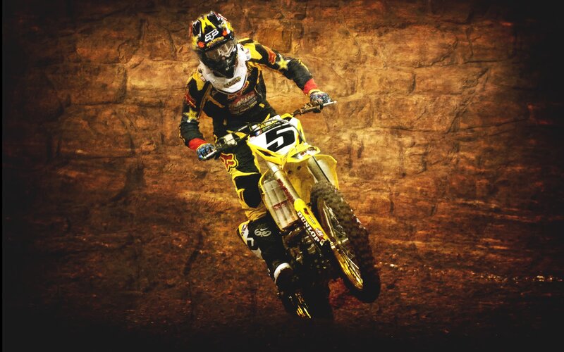 Motocross rider in action