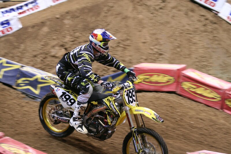 Motocross rider in action
