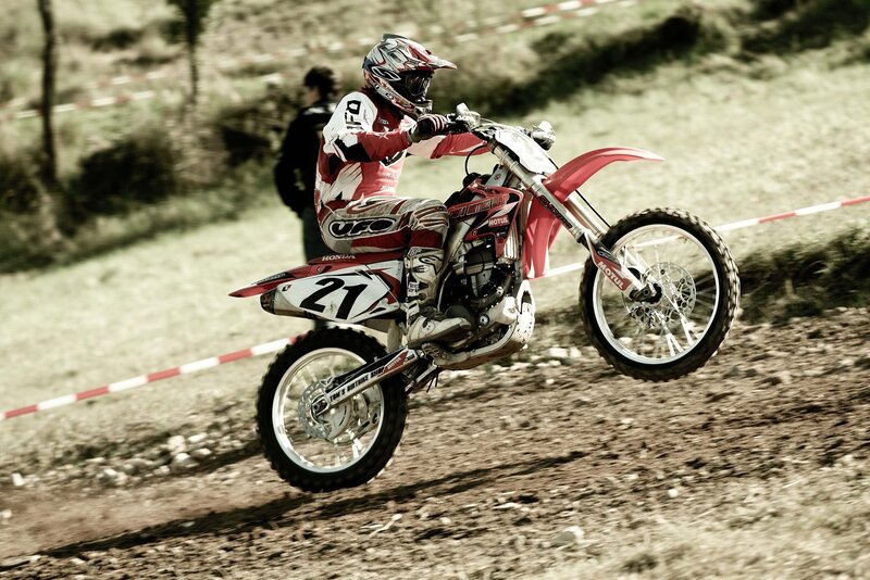 Motocross rider in action