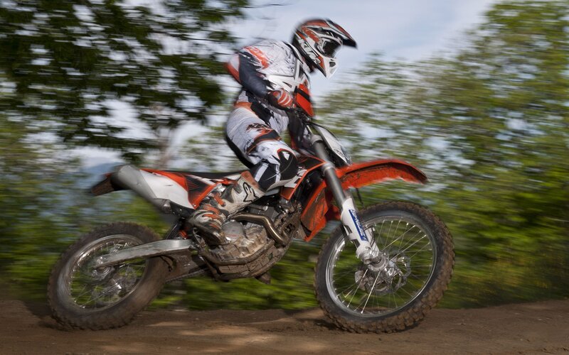 Motocross rider in action