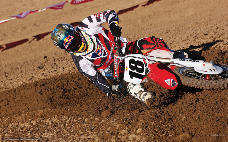 Motocross rider in action