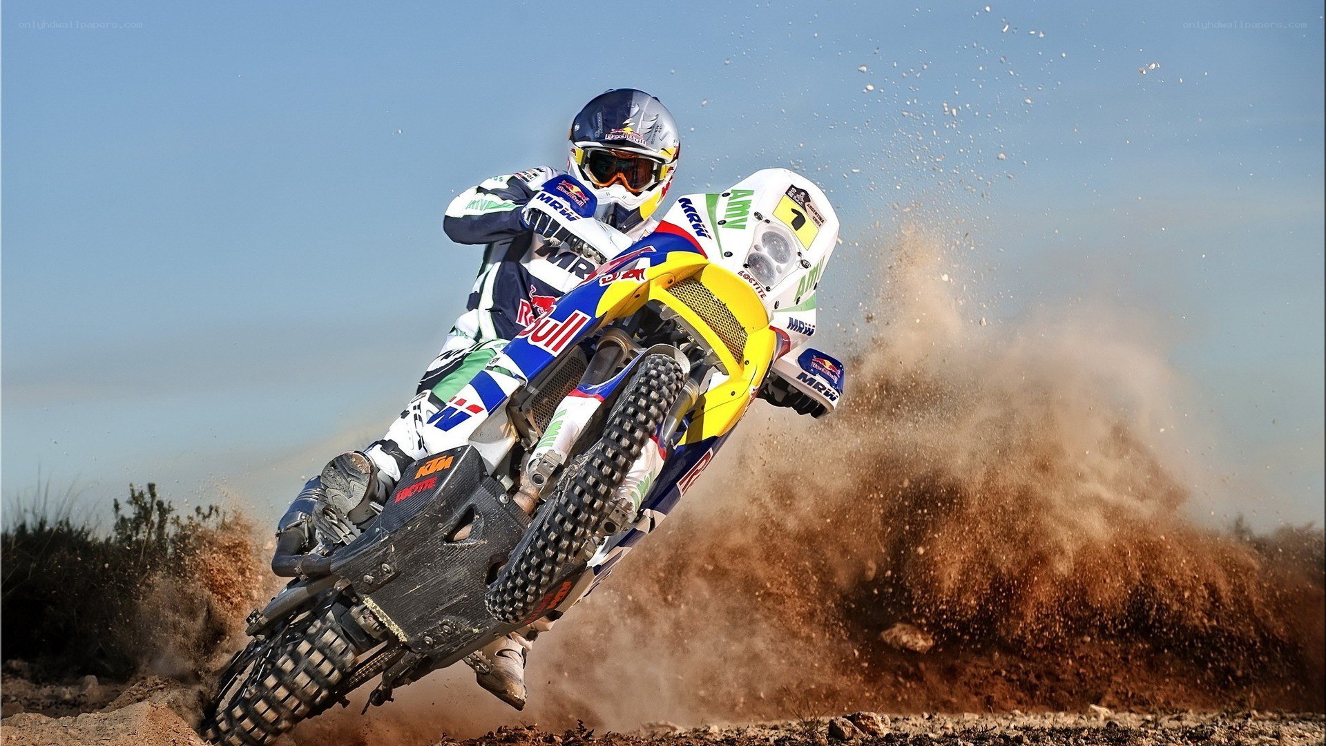 Motocross rider in action