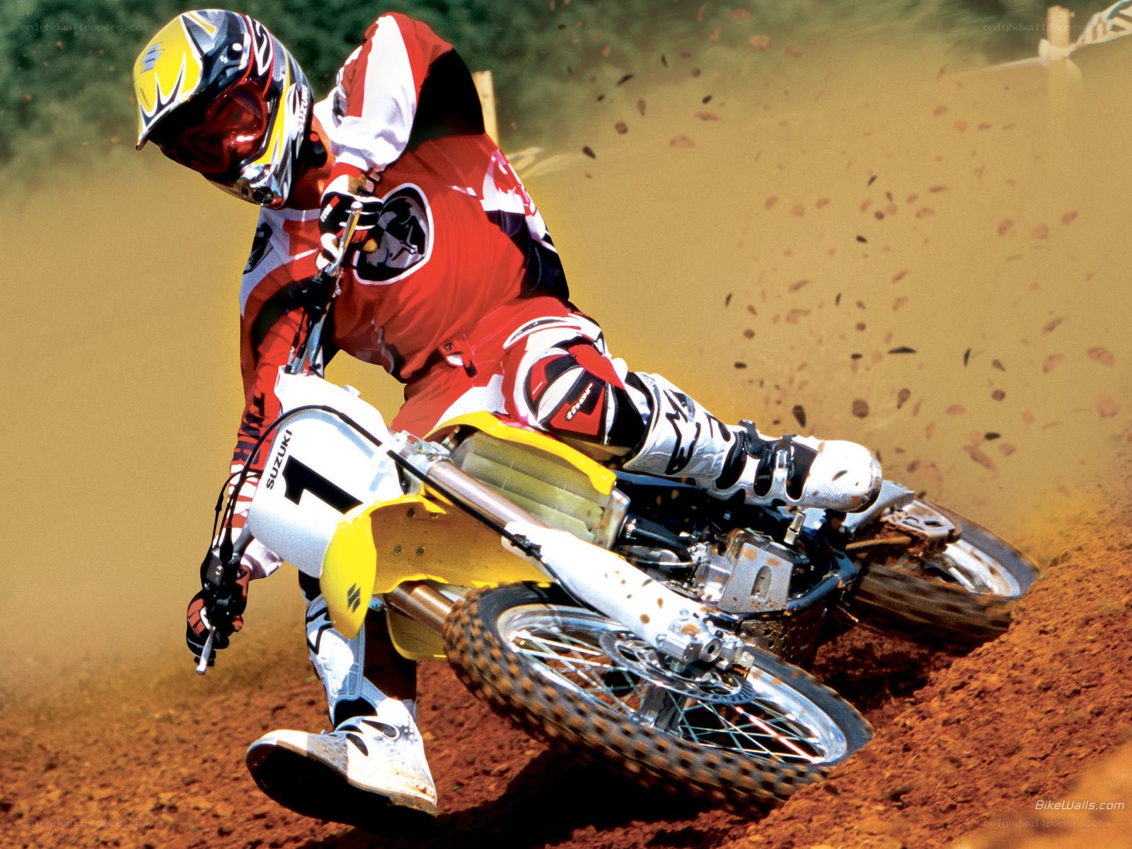 Motocross rider in action