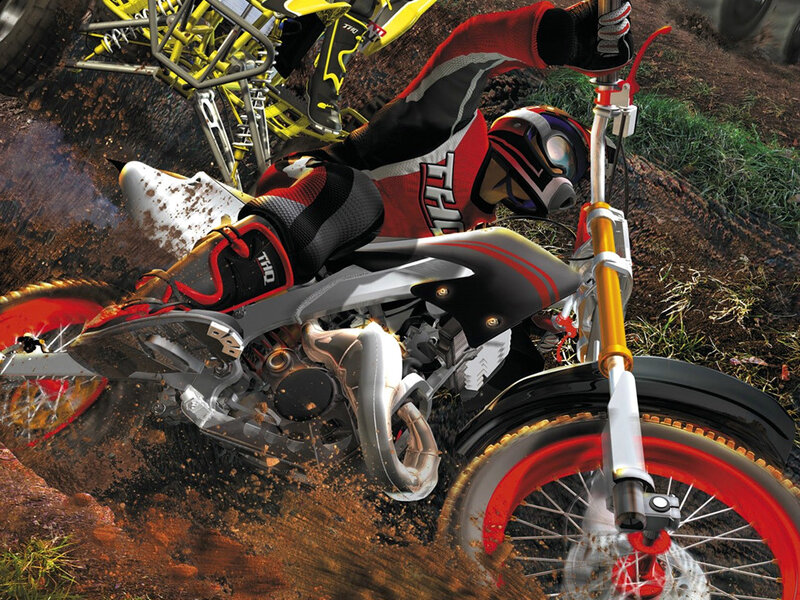 Motocross rider in action