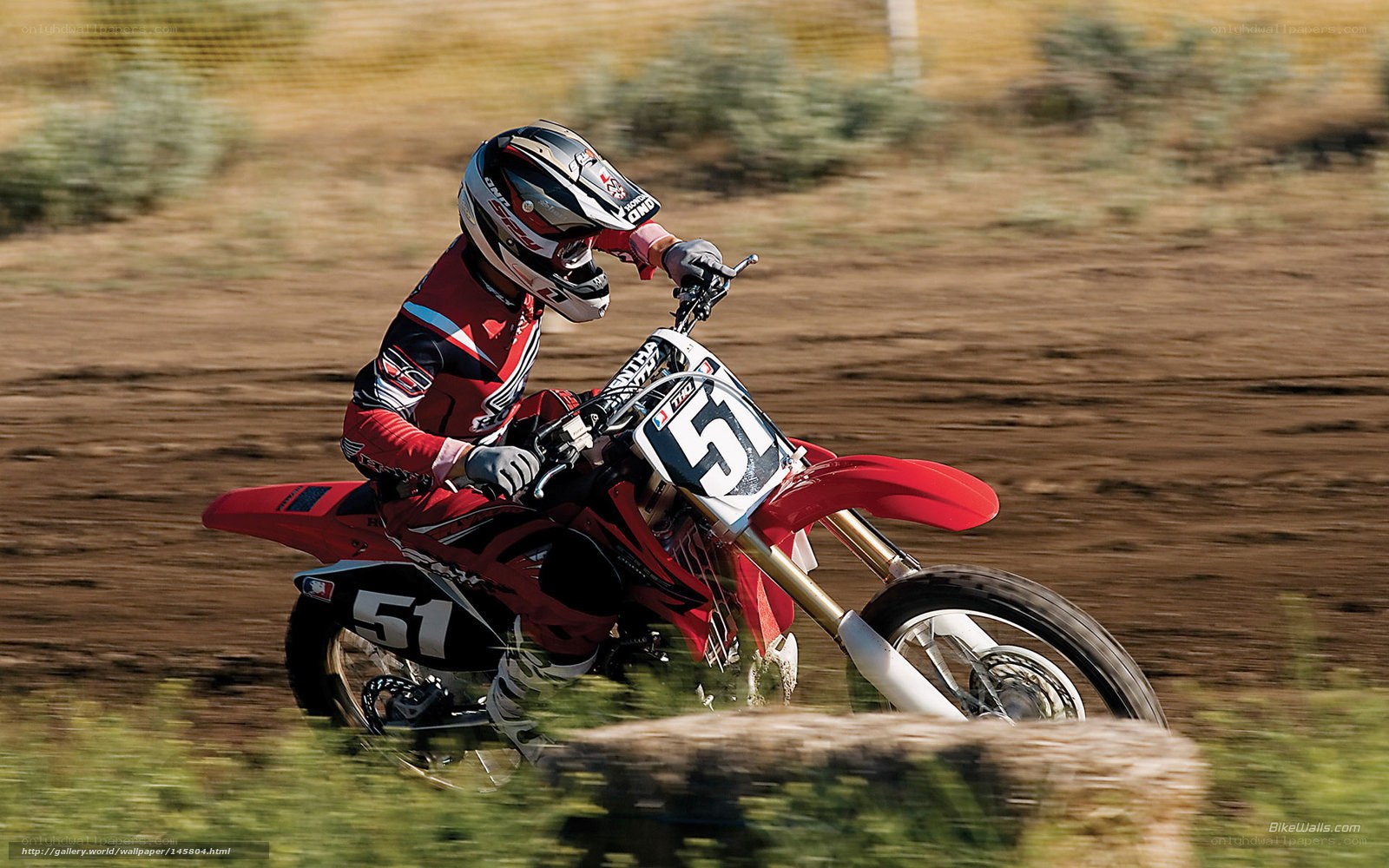 Motocross rider in action