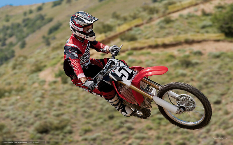 Motocross rider in mid-air