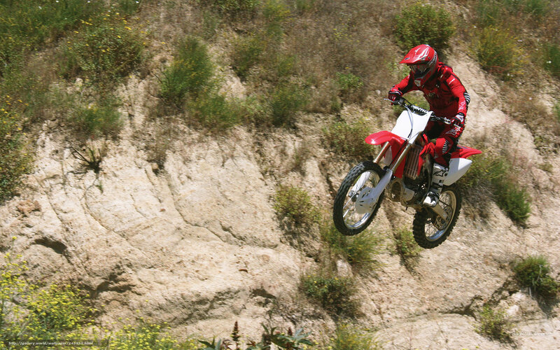 Motocross rider in mid-air