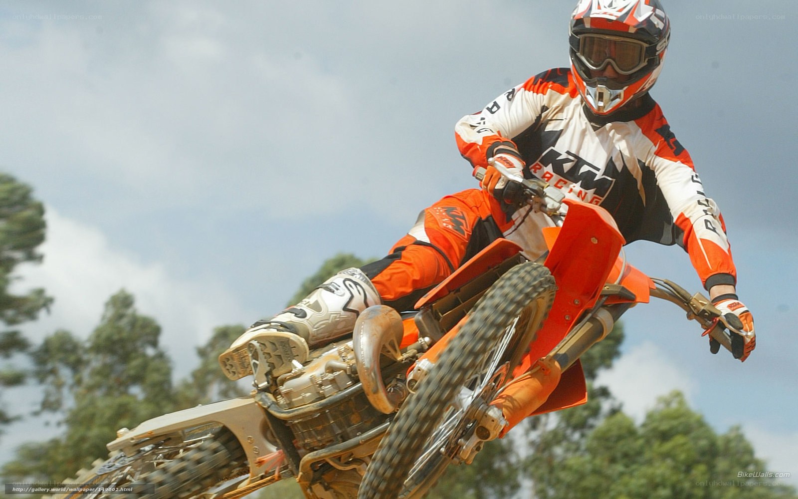 Motocross rider in mid-air