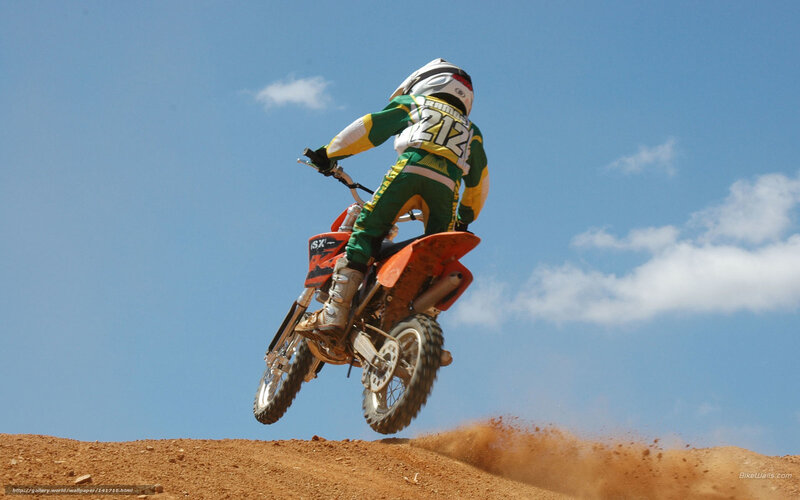 Motocross rider in mid-air