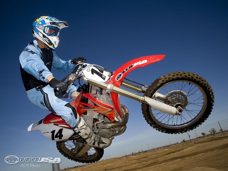 Motocross rider in mid-air