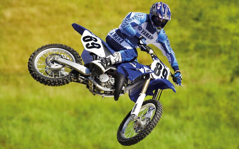 Motocross rider in mid-air