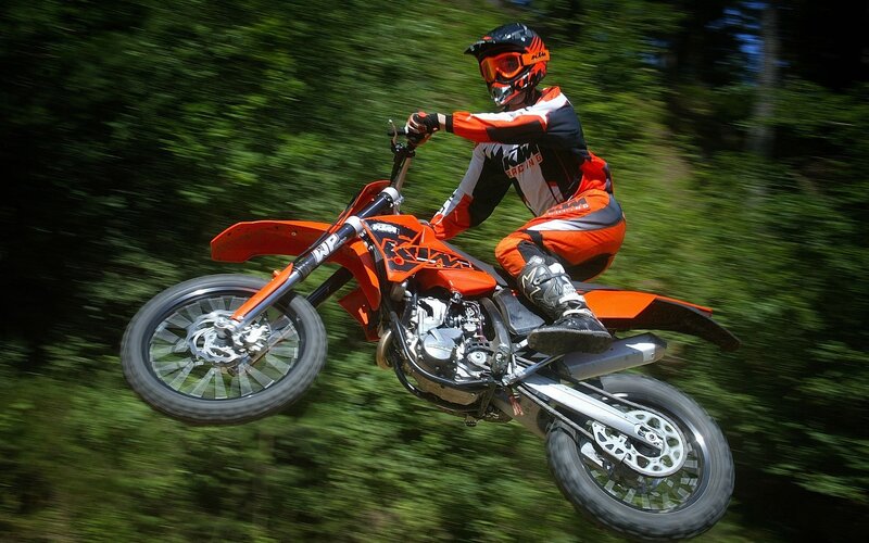 Motocross rider in mid-air
