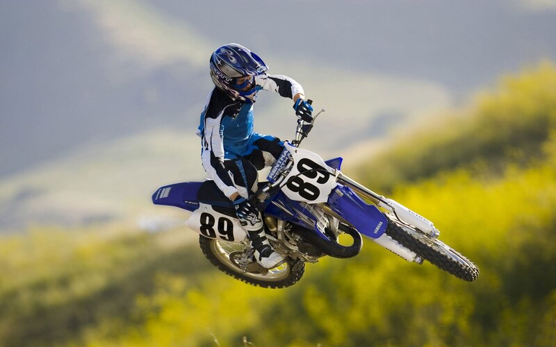 Motocross rider in mid-air