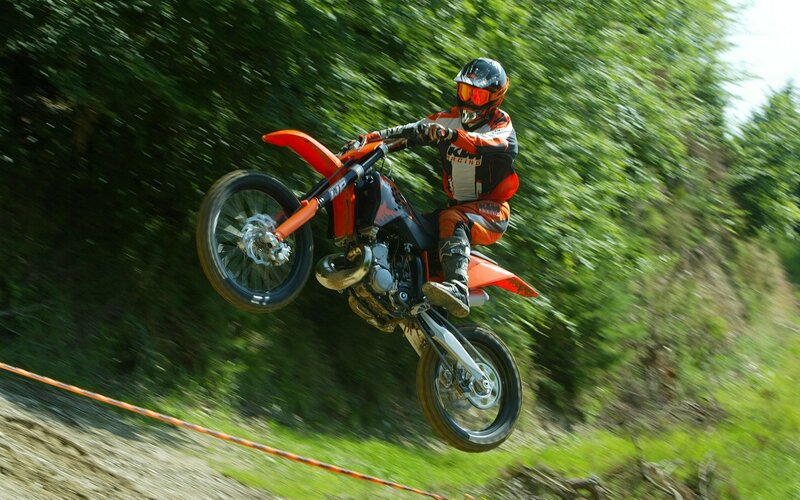 Motocross rider in mid-air