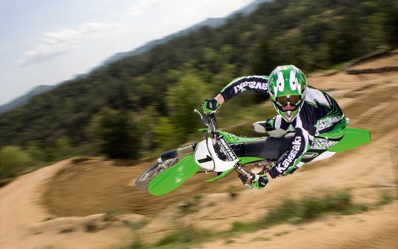 Motocross rider in mid-air