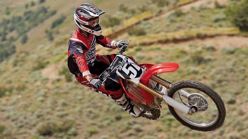 Motocross rider in mid-air