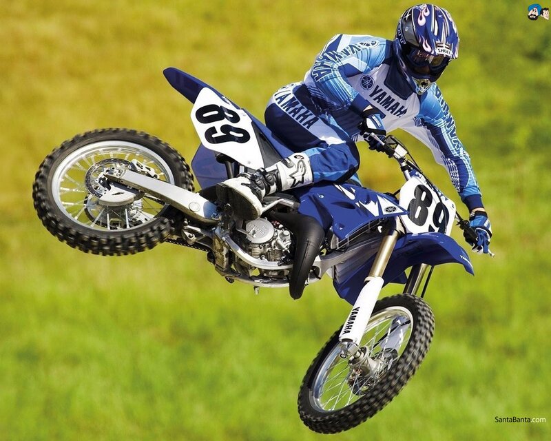 Motocross rider in mid-air