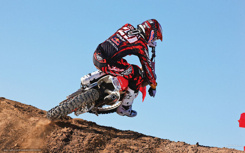 Motocross rider in mid-air