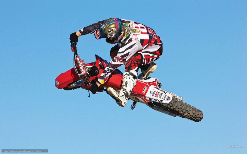 Motocross rider in mid-air