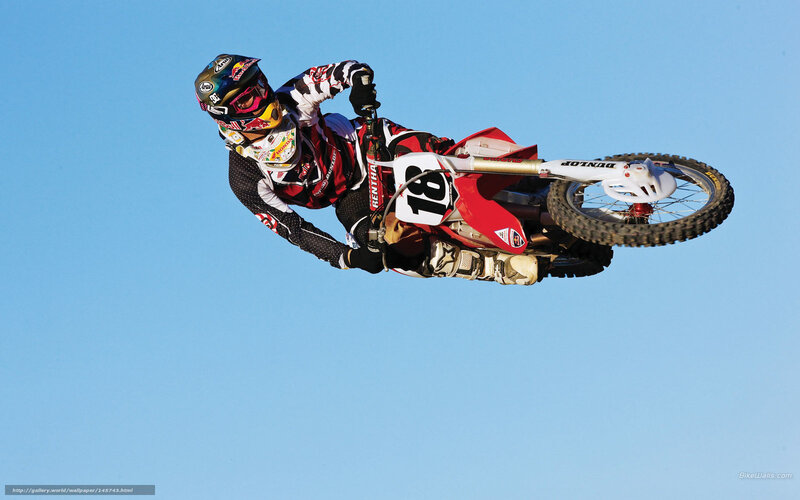 Motocross rider in mid-air