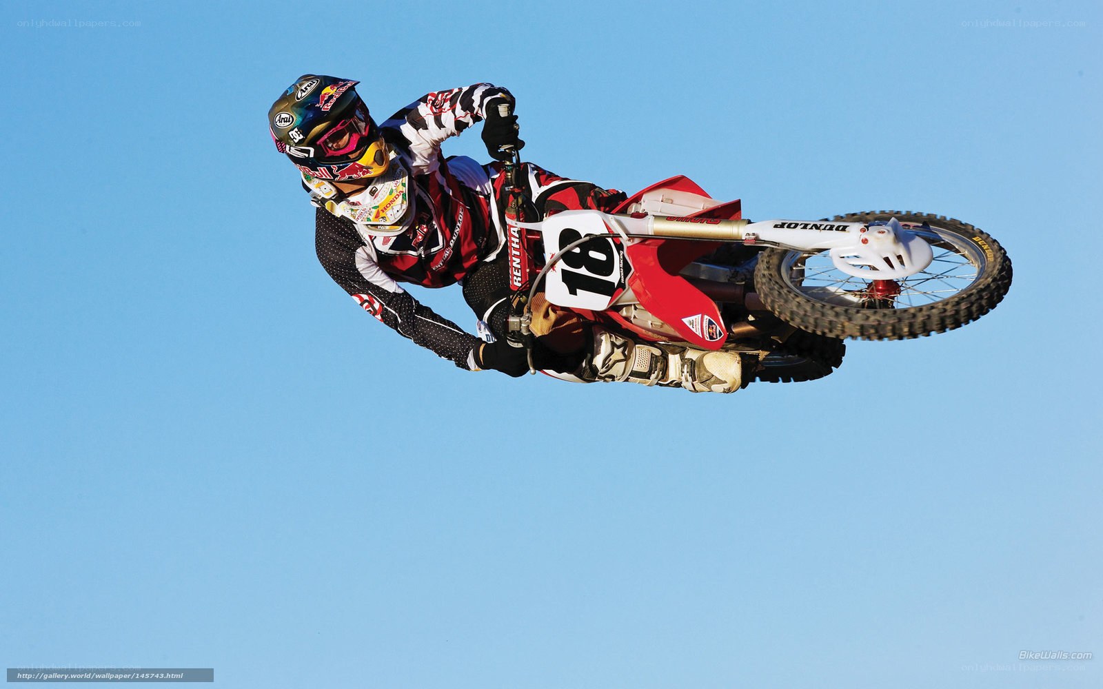 Motocross rider in mid-air
