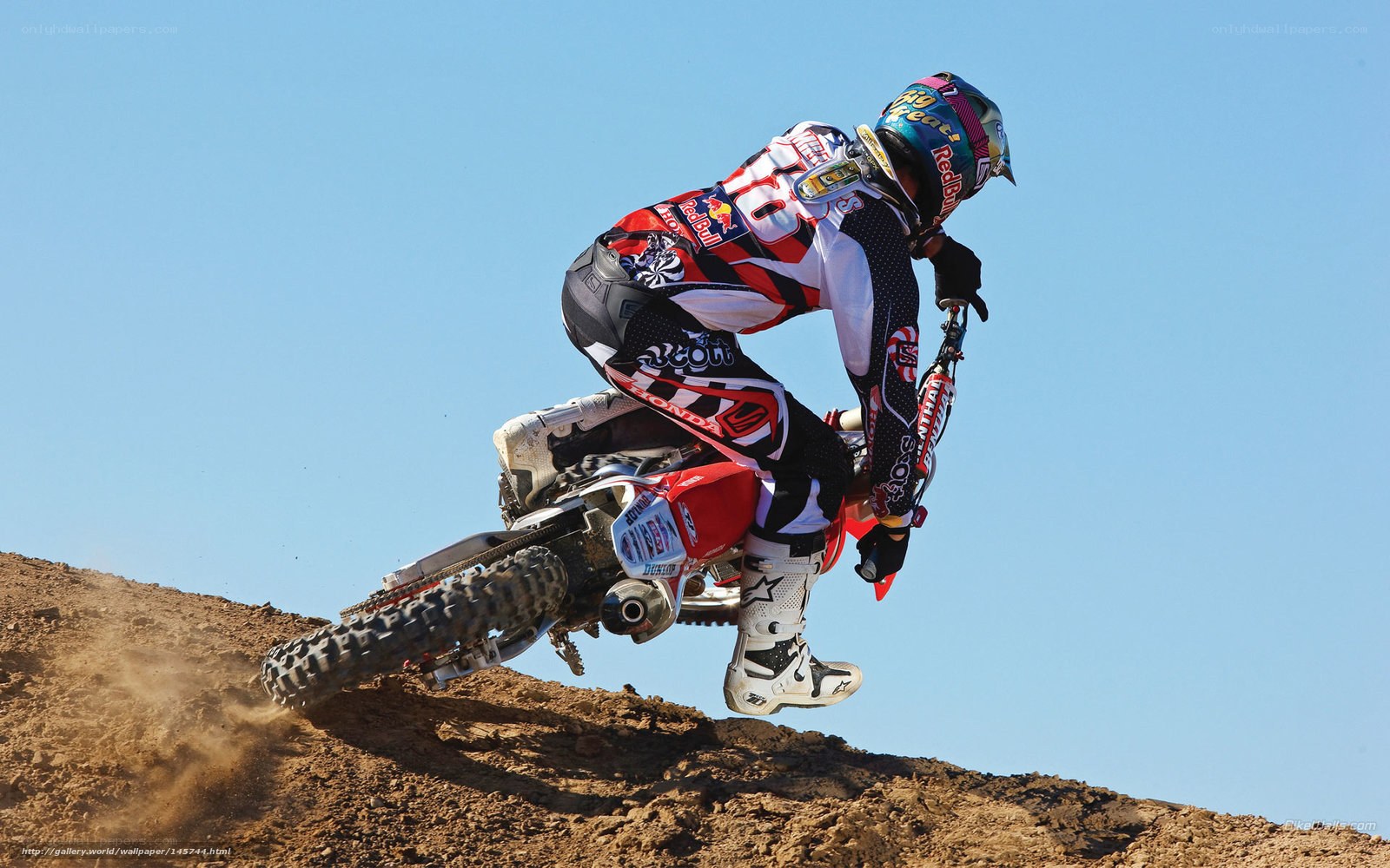 Motocross rider in mid-air