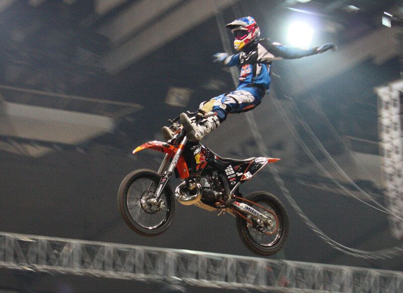 Motocross Rider in Mid-air — Black