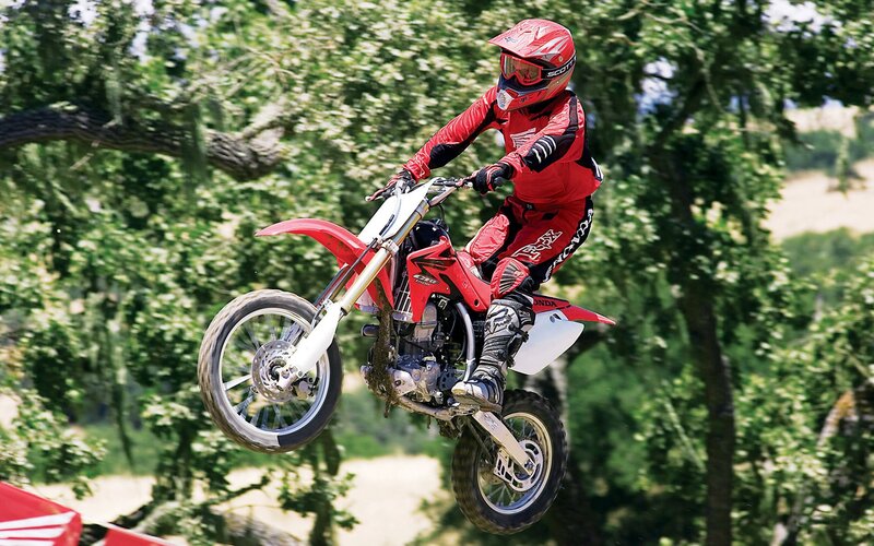 Motocross rider in mid-air jump