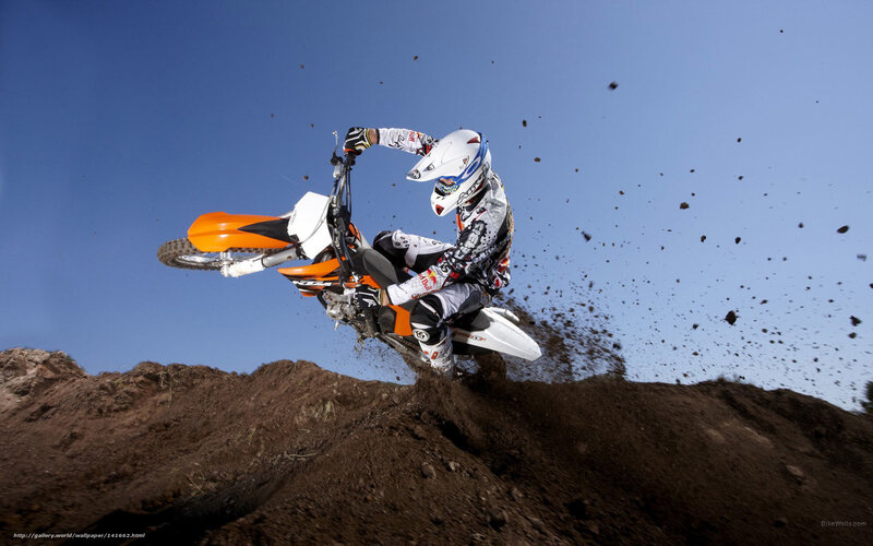 Motocross rider in mid-air jump