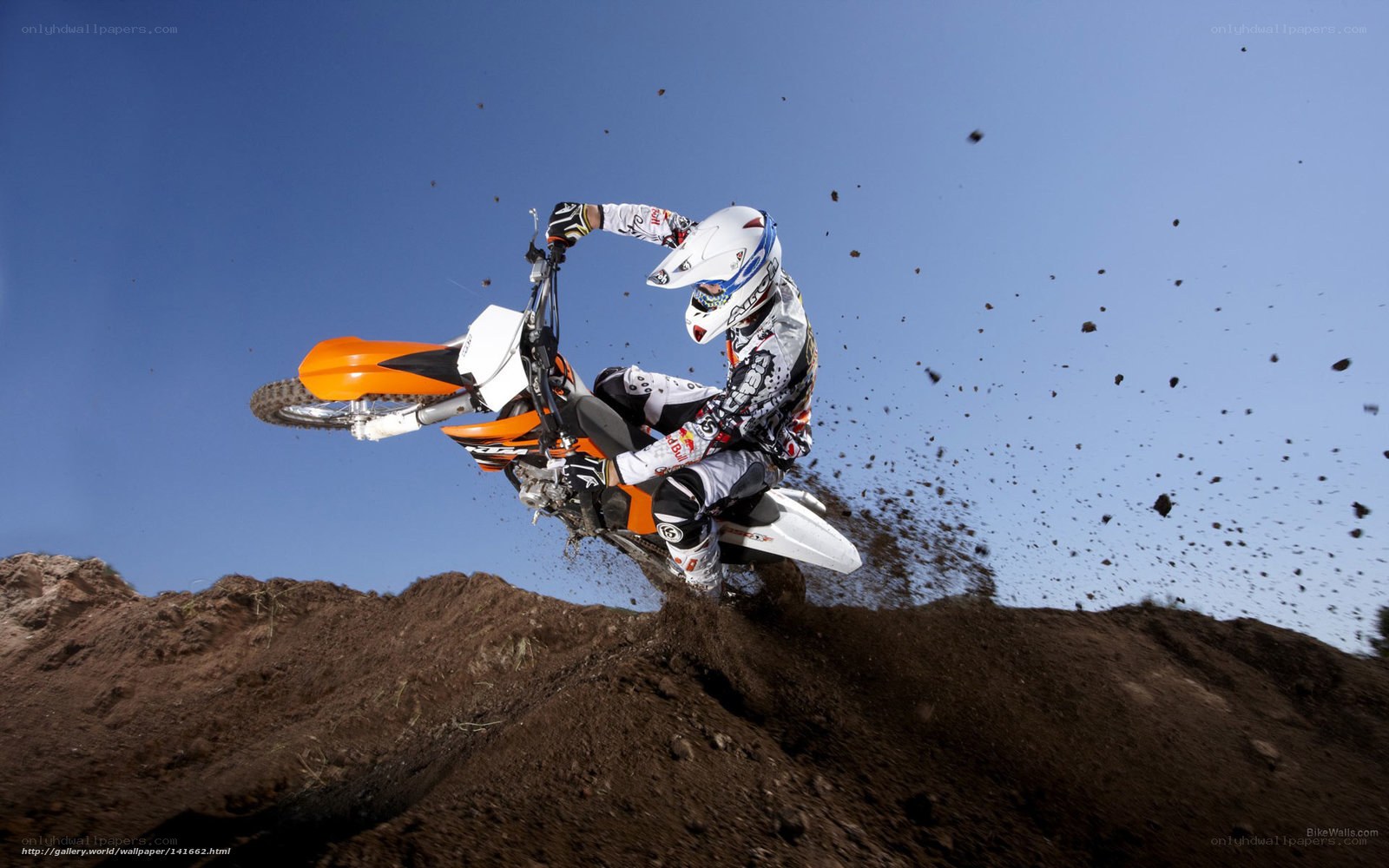 Motocross rider in mid-air jump