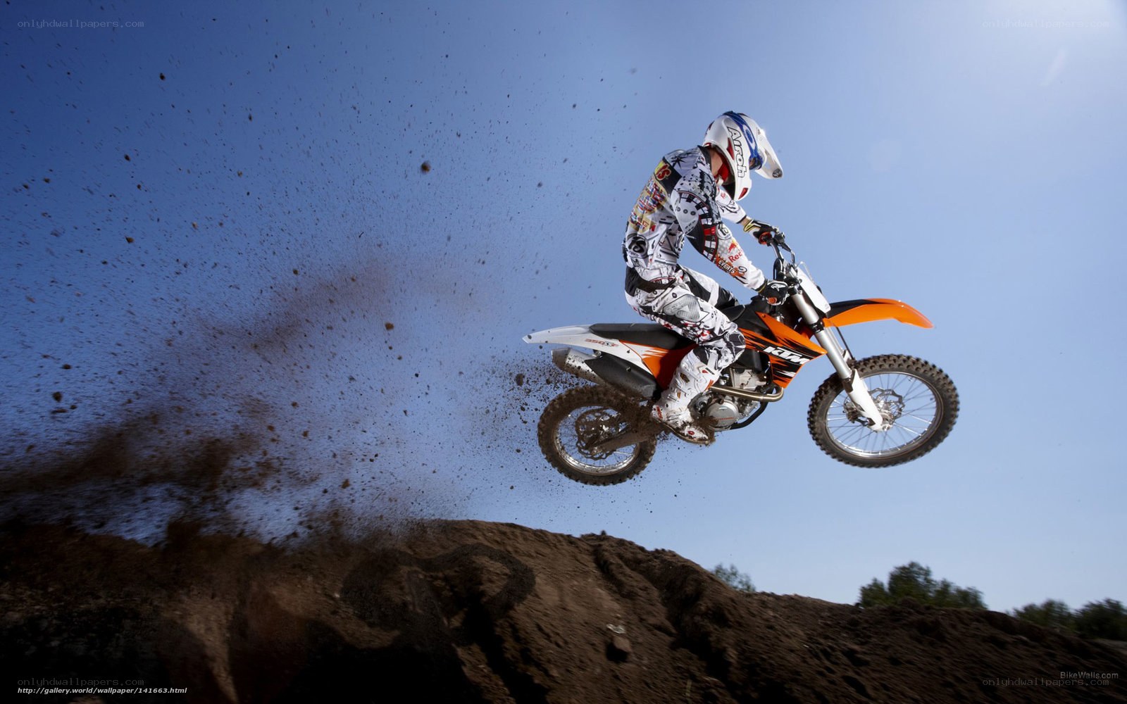 Motocross rider in mid-air jump