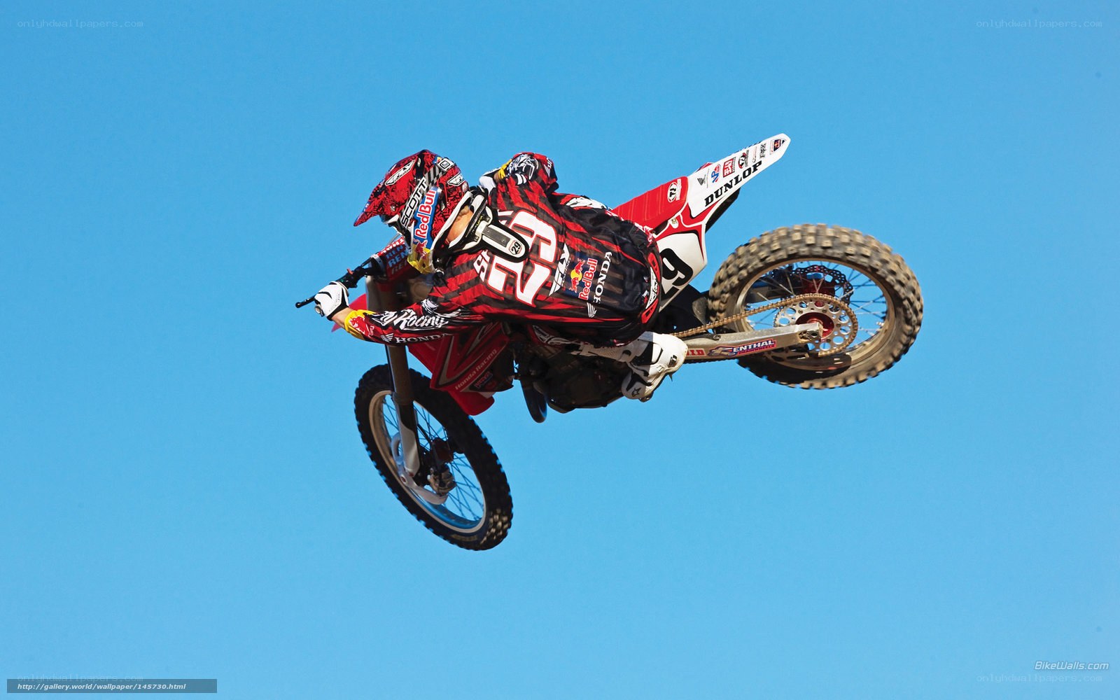 Motocross rider in mid-air jump