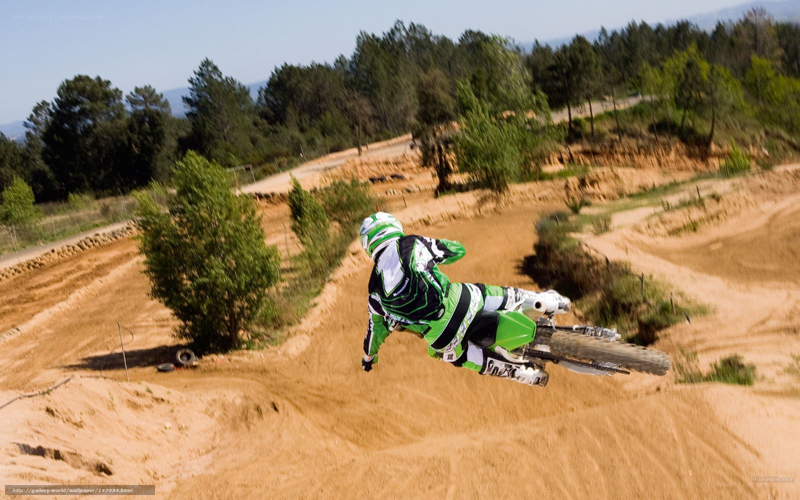 Motocross rider in mid-air jump