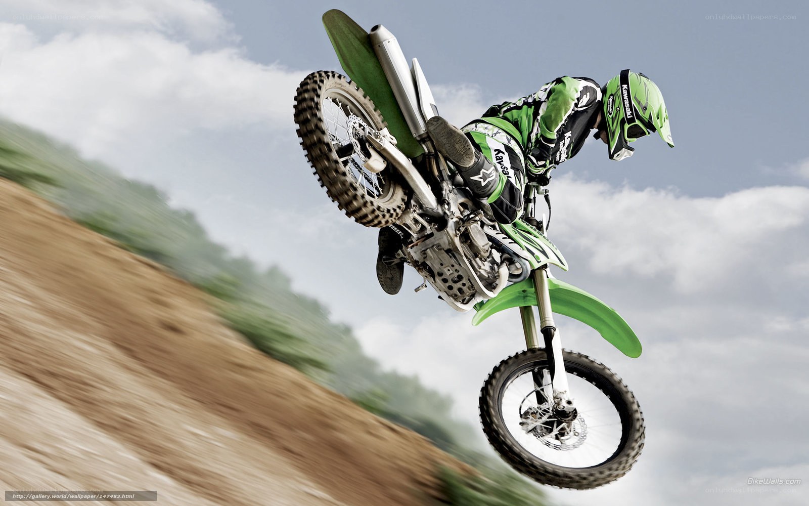 Motocross rider in mid-air jump