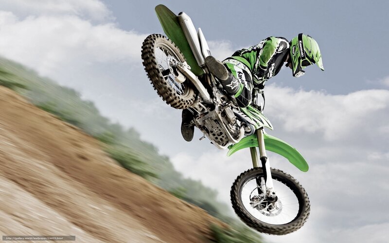 Motocross rider in mid-air jump