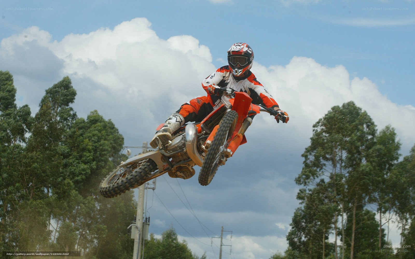 Motocross rider in mid-air jump