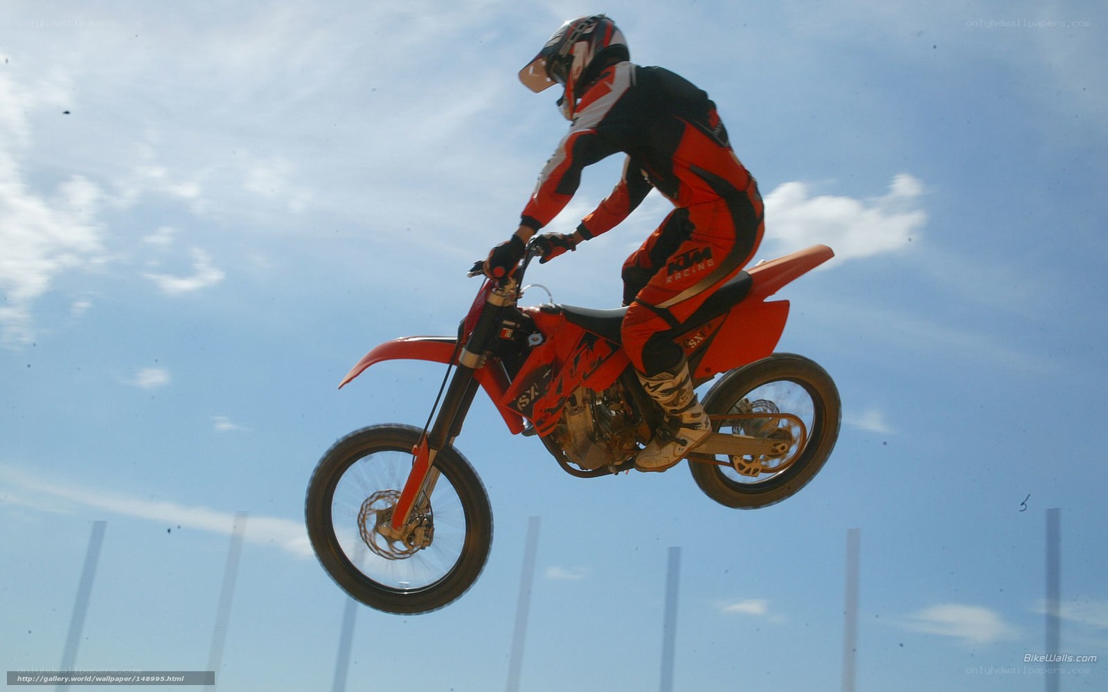 Motocross rider in mid-air jump