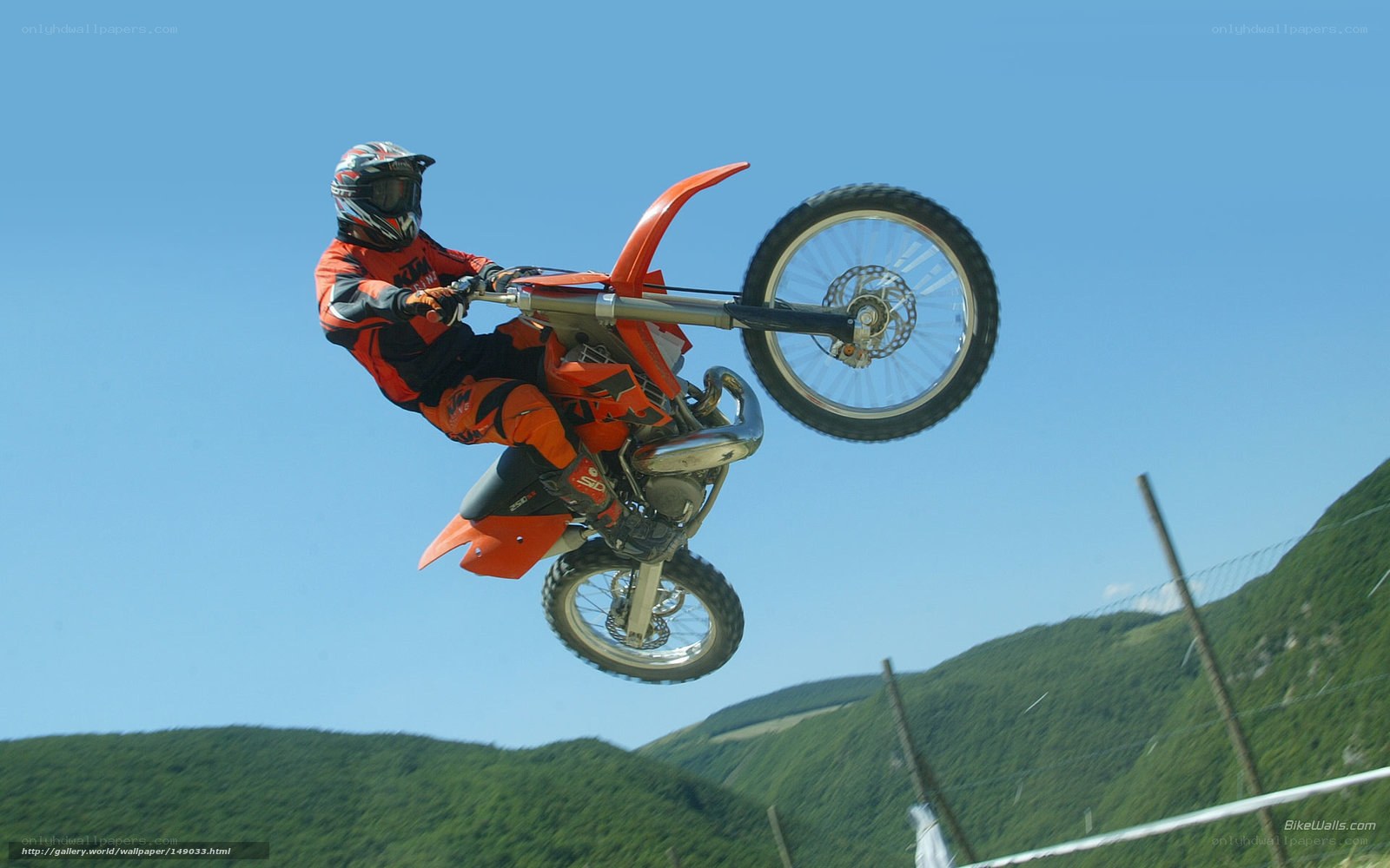 Motocross rider in mid-air jump