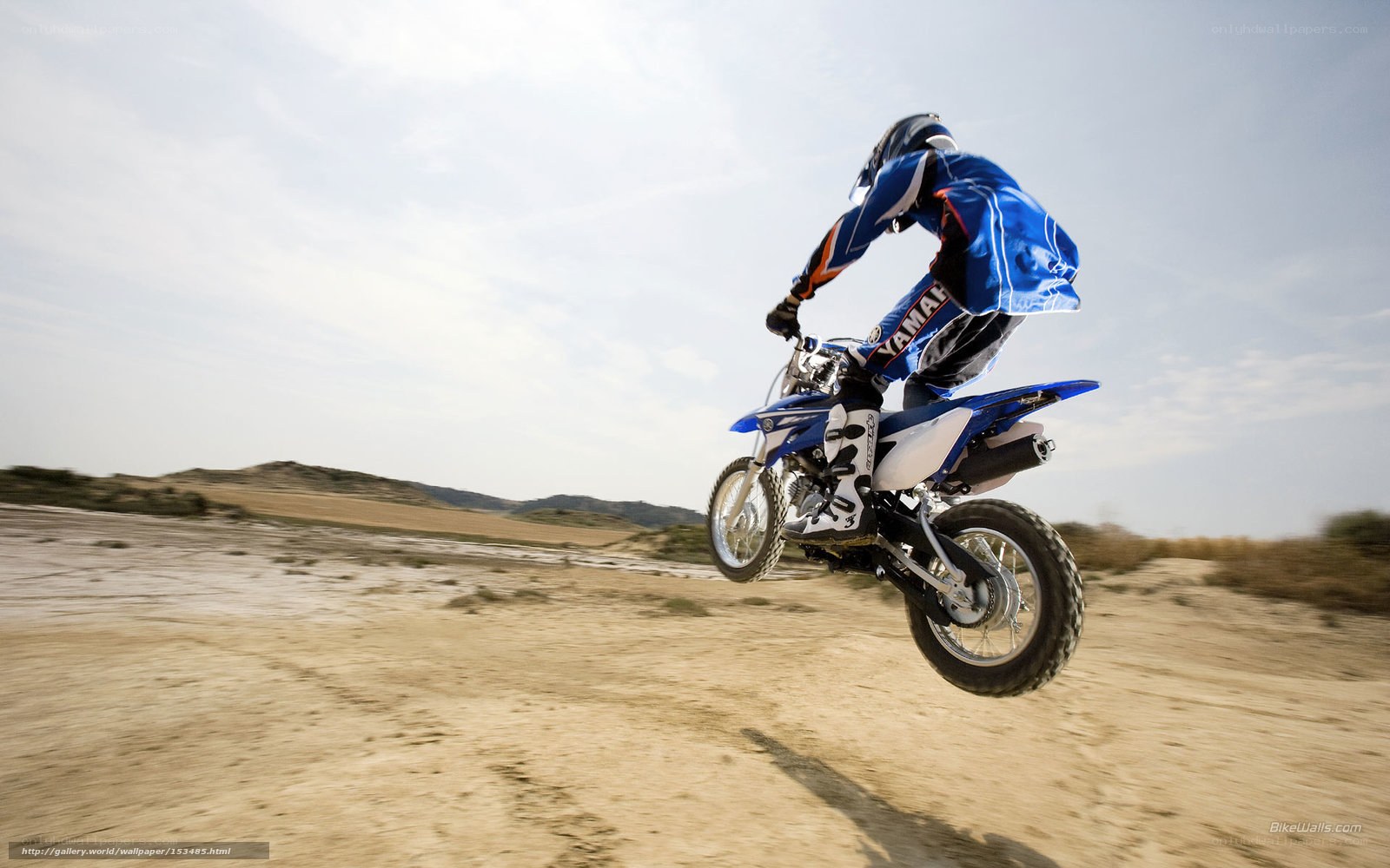 Motocross rider in mid-air jump