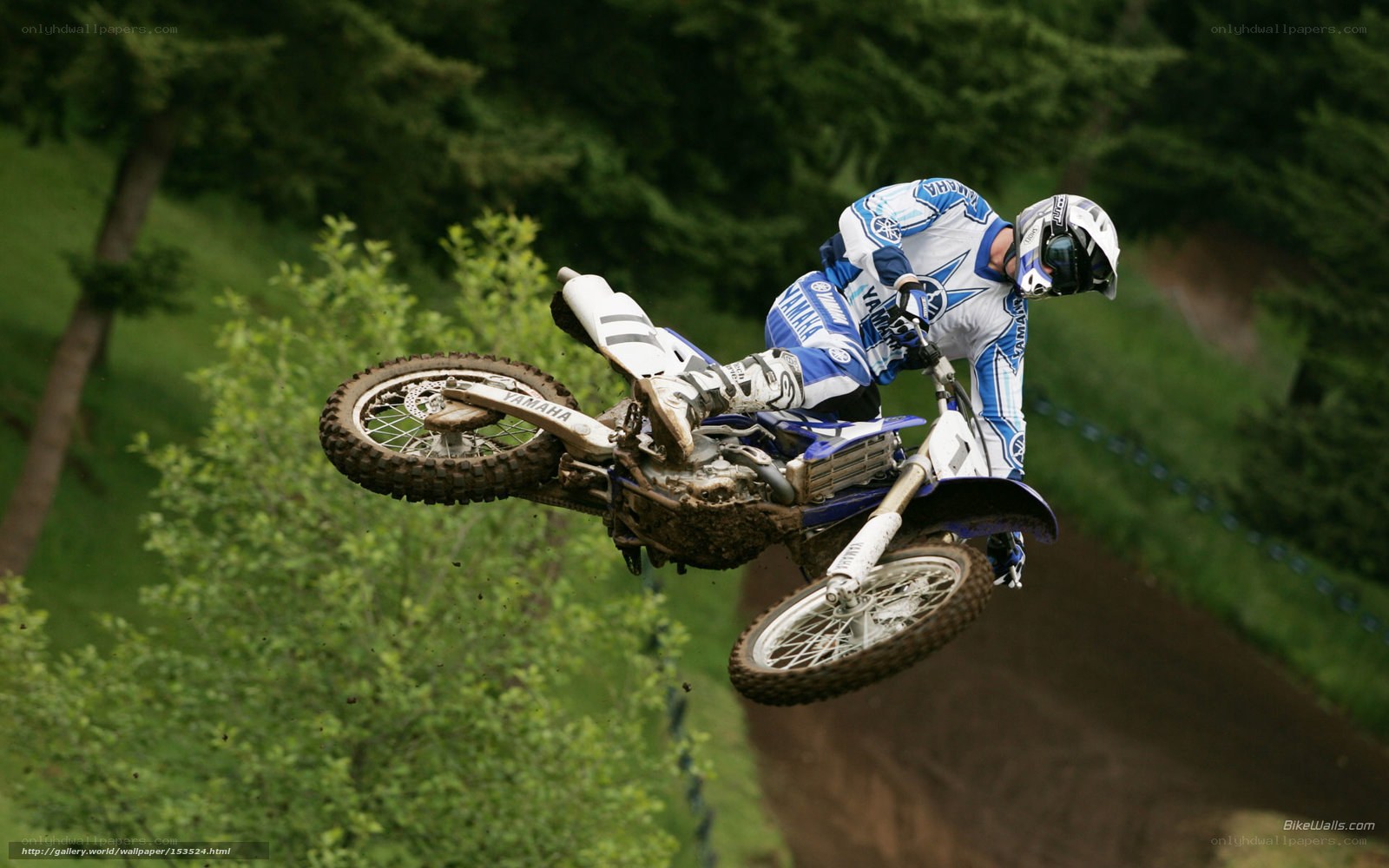Motocross rider in mid-air jump