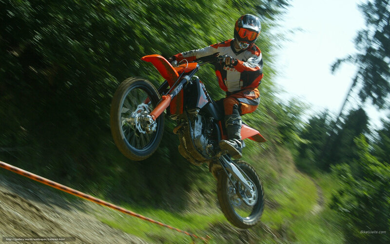 Motocross Rider in Mid-air — Orange, Dynamic