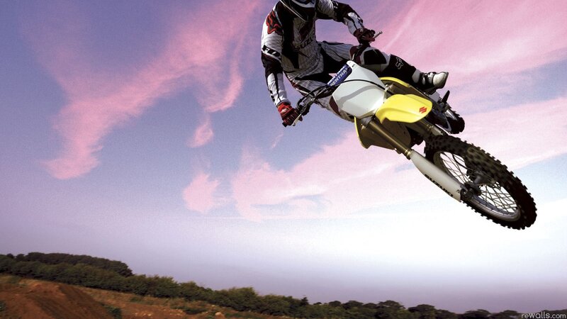 Motocross Rider in Mid-air — Pink