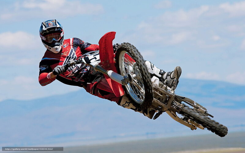Motocross Rider in Mid-air — Red, Dynamic