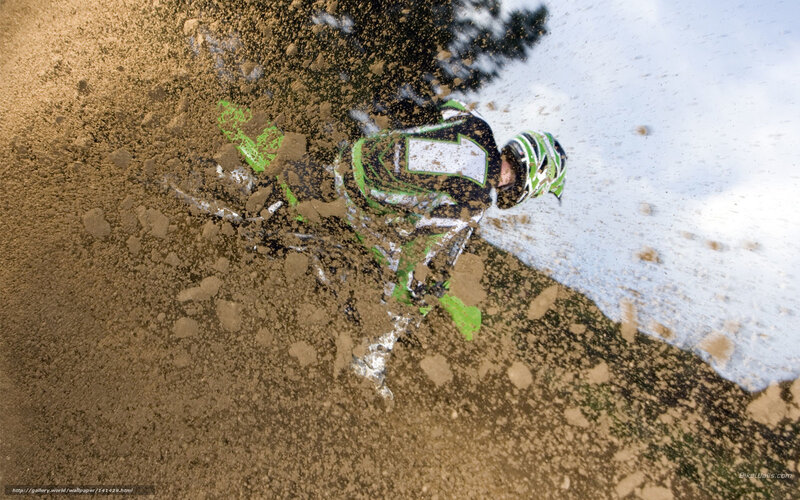 Motocross Rider in Mud — Brown