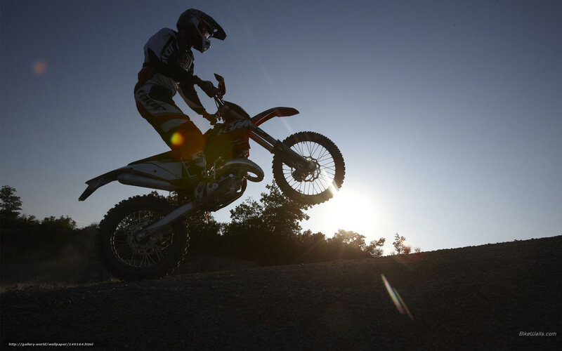 Motocross rider in silhouette